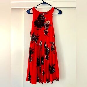 Free People Red Floral Dress